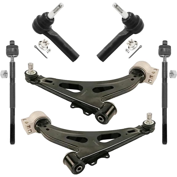 Detroit Axle - 6pc Front End Control Arms Kit for 2014 2015 2018 Chevrolet Impala, 2 Lower Control Arms w/Ball Joints 4 Inner Outer Tie Rod Ends