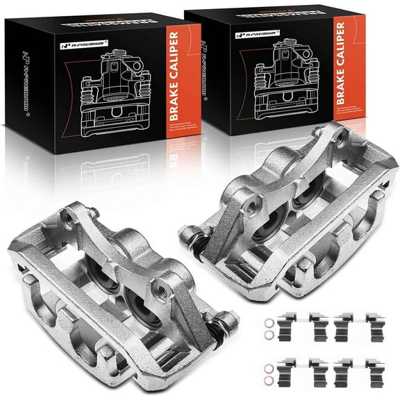 A-Premium Brake Caliper Assembly Compatible with Ford Explorer 2011-2019 Flex 2009-2019 Taurus 2010-2019 Front Side 2-PCS Set