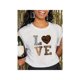 thumbnail image 1 of Stylish White 'LoVe' Leopard Heart Print Tee - Casual Round Neck Short Sleeve, Machine Washable - Perfect for all Seasons, Casual Wear Tee|Leopard Heart Design Cotton Shirt, 1 of 6