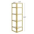 thumbnail image 5 of Topcobe 4 Tier Metal Frame Freestanding Corner Shelf for Bedroom Living Room, 48" Modern Wall Corner Bookcase for Home Office, Gold, 5 of 8