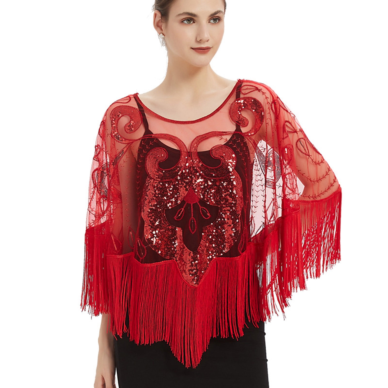bridal red shawl