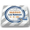 thumbnail image 2 of Personalized Canvas Birth Announcement Nursery Decor Gift, Airplane Design, Custom Name, Date, Weight & Length, Unique Boys & Girls Baby Shower Wall Art Presents, Color Gray # 1 , Size - 10x10, 2 of 5