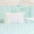 thumbnail image 4 of Lush Decor Ravello Pintuck Solid Elastic Embroidery Comforter, Twin, Light Aqua, 4-Pc Set, 4 of 11