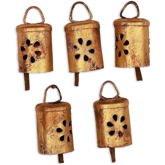 Vivanta Jingle Bells Vintage Christmas Decor, 6cm Small Bell Ornaments for Crafting 5s