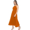 thumbnail image 2 of eloria Women's Long A-line Dress Party Wear Strip Dress Size: XL | Color: Orange, 2 of 5
