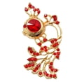 thumbnail image 1 of Broche de Rhinestone Rojo Tono Dorado Aleación de Zinc Insignia del broche de Goldfish, 1 of 8