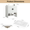 thumbnail image 2 of Bathroom Vanity with Top and Sink, Modern Single Vanity with 2 Soft-Close Doors and Open Shelf, Solid Wood Bathroom Cabinet White Ceramic Basin, 2 of 9