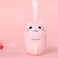 thumbnail image 2 of Mini humidificador de aire USB con difusor de aroma, luz LED pequeña y mini ventilador, ideal para aromaterapia (rosa), 2 of 7