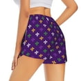 thumbnail image 3 of Goofa Purple Mardi Gras Printed Women 2 in 1 Running Shorts,Quick Dry Athletic Workout Shorts,High Waisted Athletic Shorts with Liner Pockets-XX-Large, 3 of 9