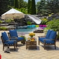 thumbnail image 3 of ARDEN Outdoor Foam Deep Seat Cushion Set (4-Pack), 24x24, Premium High-Density Foam, Never Flattens, Weather-Proof for Patio Chair Sofa Couch, Cobalt Blue Texture, 3 of 7