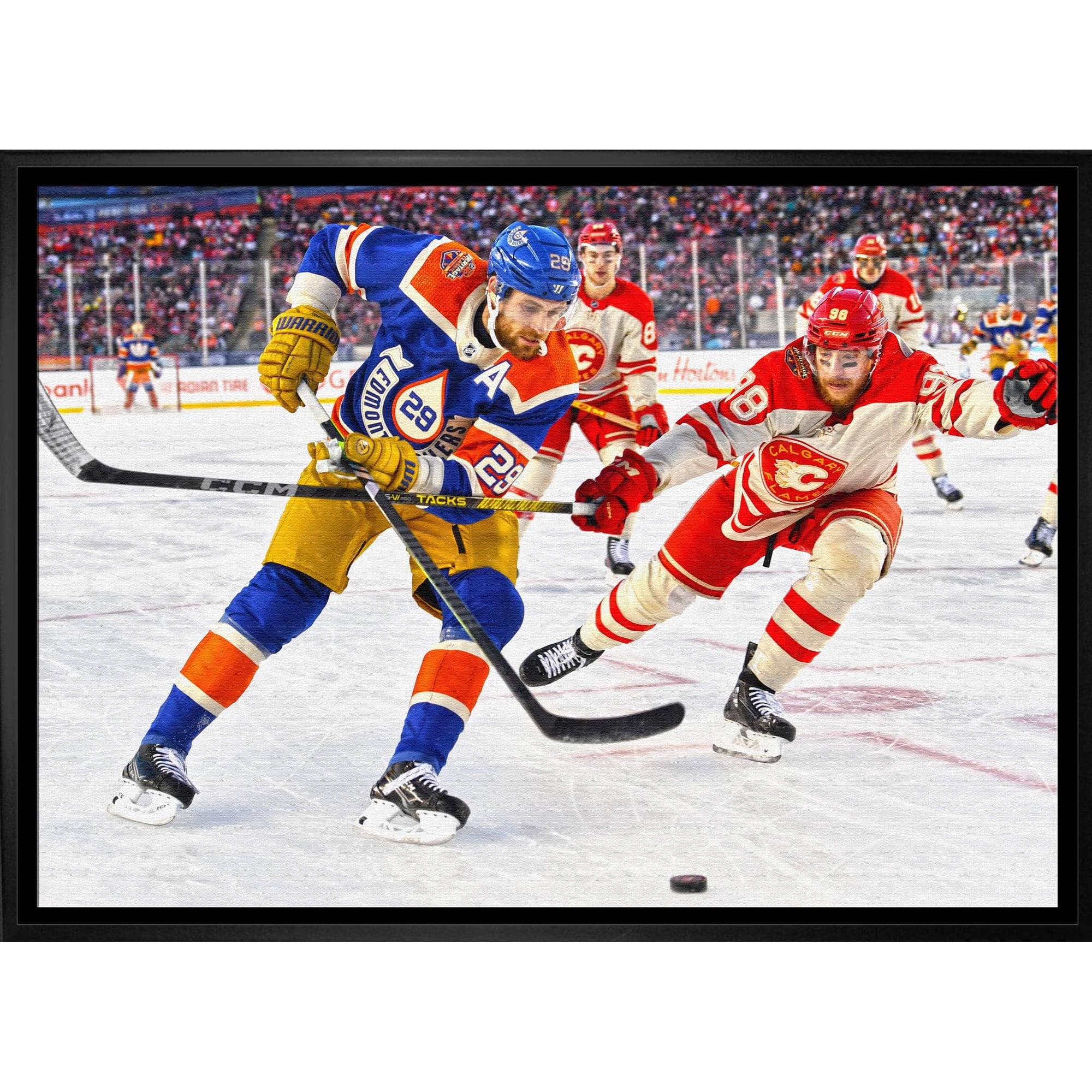 Leon Draisaitl Framed 20x29 Canvas Oilers 2023 Heritage Classic-H