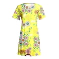 thumbnail image 6 of Outfmvch Fall Dresses Womens Dresses Yellow Dress Women Summer Short Sleeve Sunflower Printed Pockets Sundress Casual Swing Dress Womens Dresses Yellow 2Xl, 6 of 8