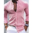 thumbnail image 1 of Camisa larga con botones y cuello alto con estampado vertical 3D para hombre, nueva moda de verano, ropa de diseñador para fiestas, tallas S-6XL, 1 of 6