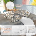 thumbnail image 4 of Vintages Flowers Twin Size Comforter Set, White Floral Plants Petals Blue Brown Mottled Bedding for All Seasons, 4 Pcs Bed Set, 1 Quiltcover (68"x86") ,1Sheet(67"x116"), 2Pillowcases (30"x20"), 4 of 9