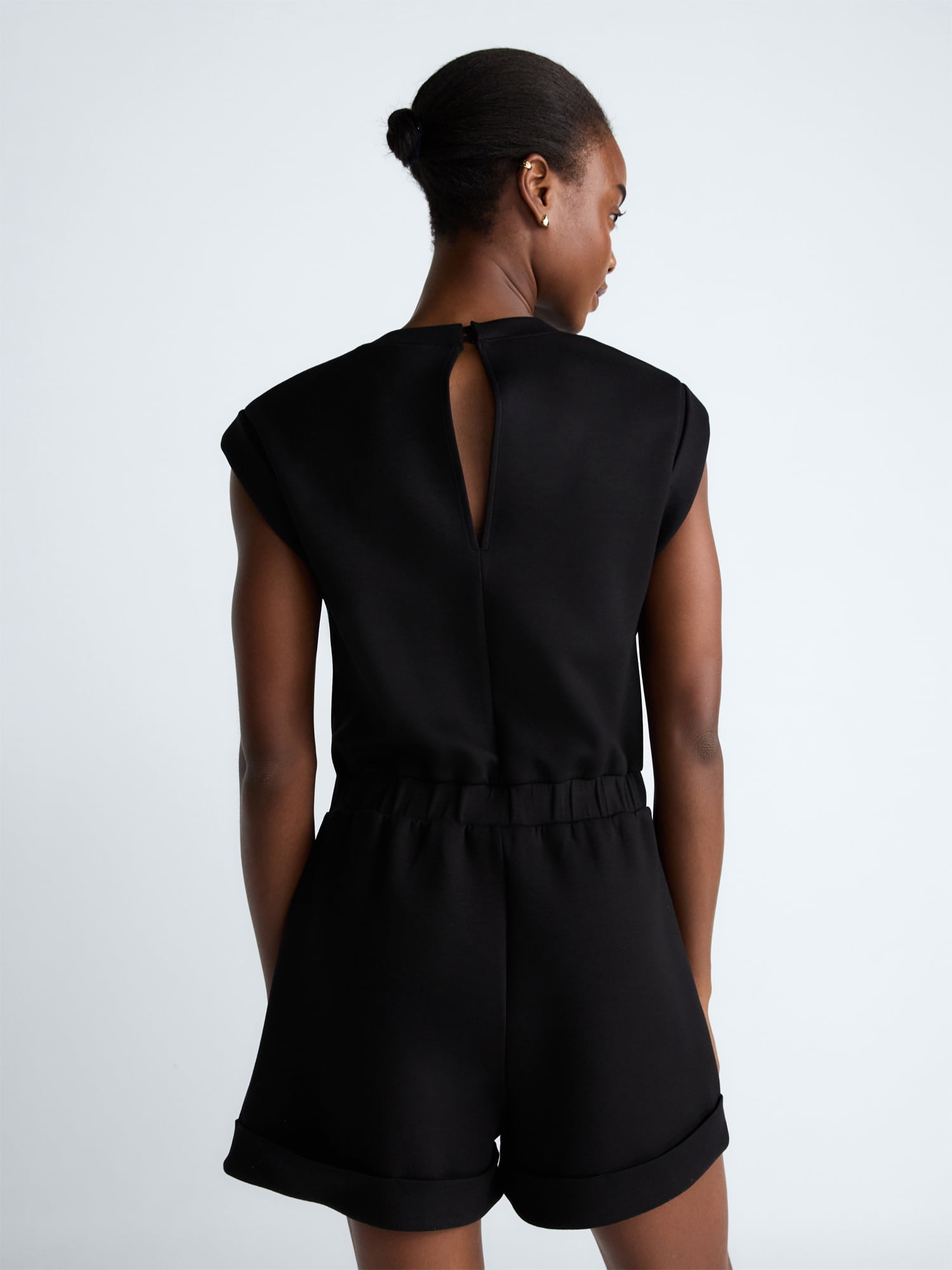 Scoop Women's and Women's Plus Scubaknit Crewneck Romper, Sizes XS-4X