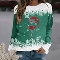 thumbnail image 2 of Viikei Womens Christmas Women's Fashion Printed Loose T-shirt Long Sleeves Blouse Round Neck Casual Tops, 2 of 4