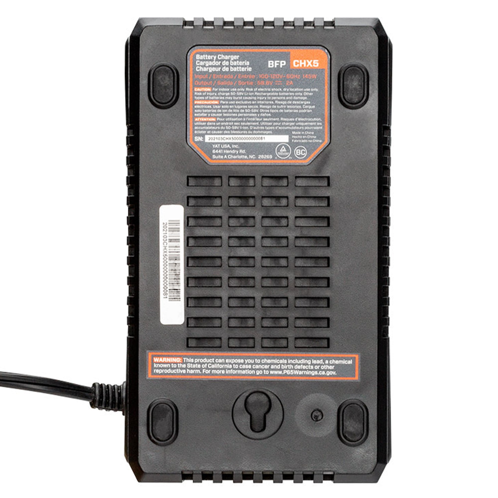 SENIX 58 Volt Max* Lithium Ion Battery Charger, Power Station with Light Indicator and Wall Mount X5 Batteries, CHX5