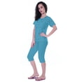 thumbnail image 4 of Moomaya Nightwear Set Heart Embroidered Capri T-shirt 2 Pcs Set Sleepwear, 4 of 6