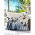 thumbnail image 6 of Outdoor Pillows Waterproof, Navy Blue Pumpkin Fall Bedding Throw Pillows with Insert for Couch Sofa Bed, Thanksgiving Botanical Rustic Vintage 16x16 Inch Pillowcases Decorative Patio Pillow Set of 1, 6 of 8