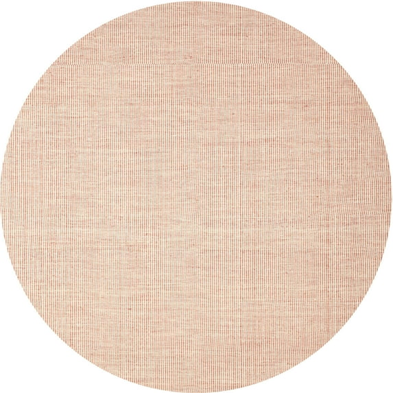 Ahgly Company Indoor Round Contemporary Light Salmon Rose Pink Abstract Area Rugs, 3' Round