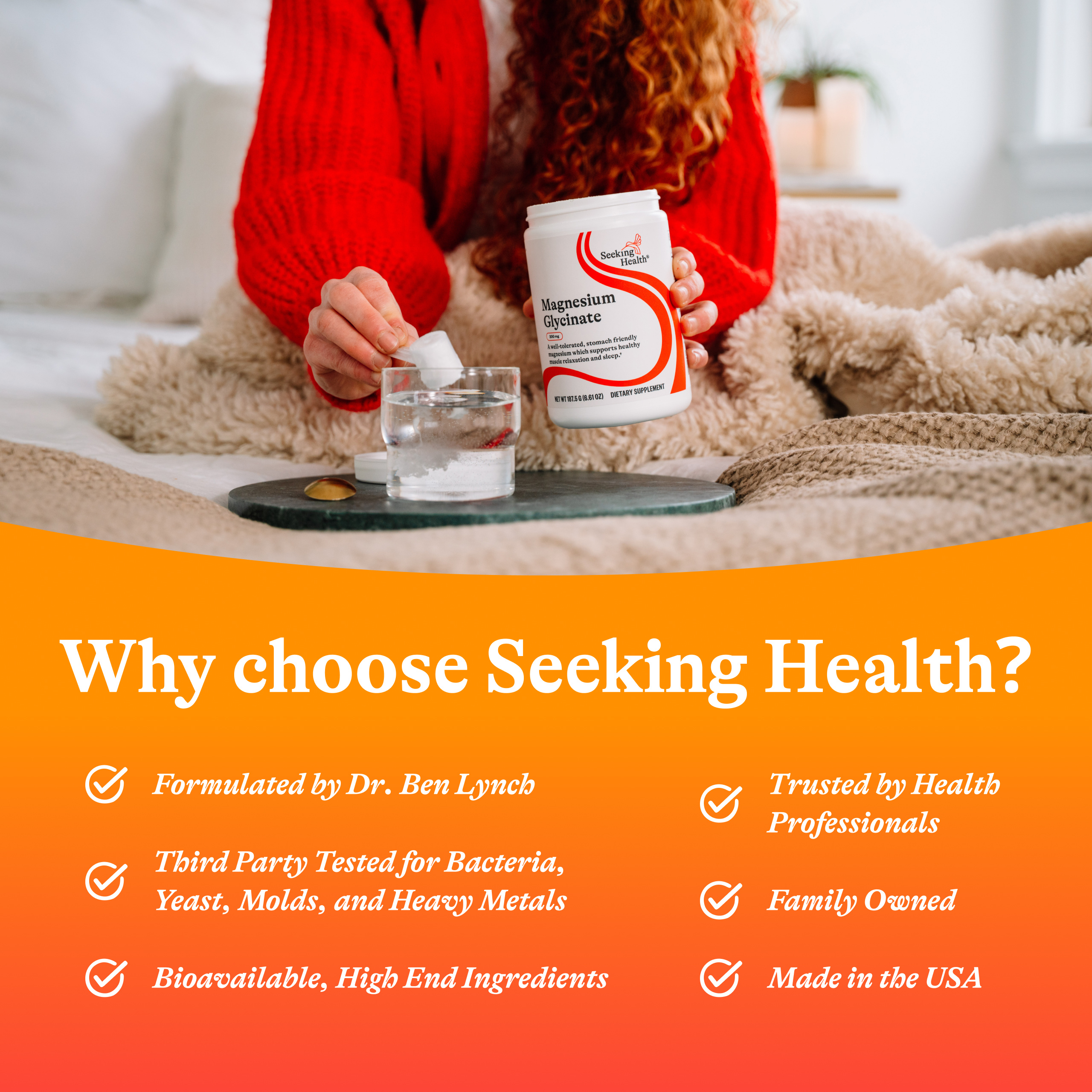 Seeking Health Magnesium Glycinate Powder, 200 mg per Serving, Bioavailable Bisglycinate Chelate, Support Sleep and Relaxation, Natural Energy, Vegetarian (75 Servings)