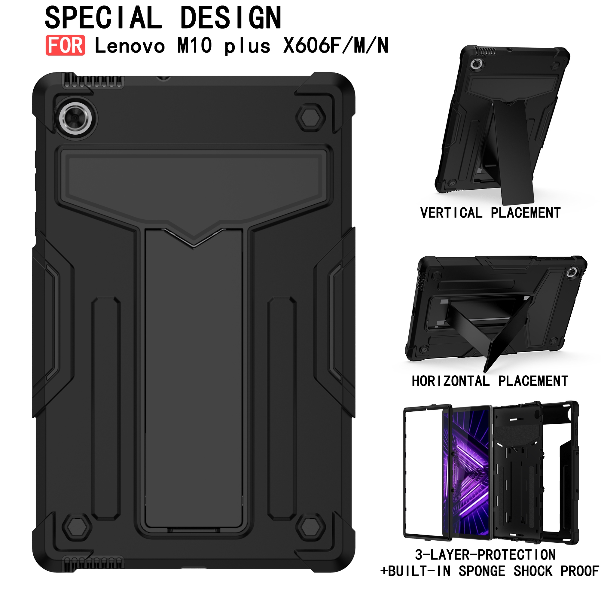 Dteck Case for Lenovo M10 Plus X606F/M/N (2020 Released) 10.3inch