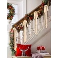 thumbnail image 4 of TETOU 6pcs Christmas Garland Swag Bow,23.5x15.5 Inch Rustic Vintage Large Xmas Staircase Wreath Bows for Christmas Tree Staircase Indoor Outdoor Decorations(Beige), 4 of 10