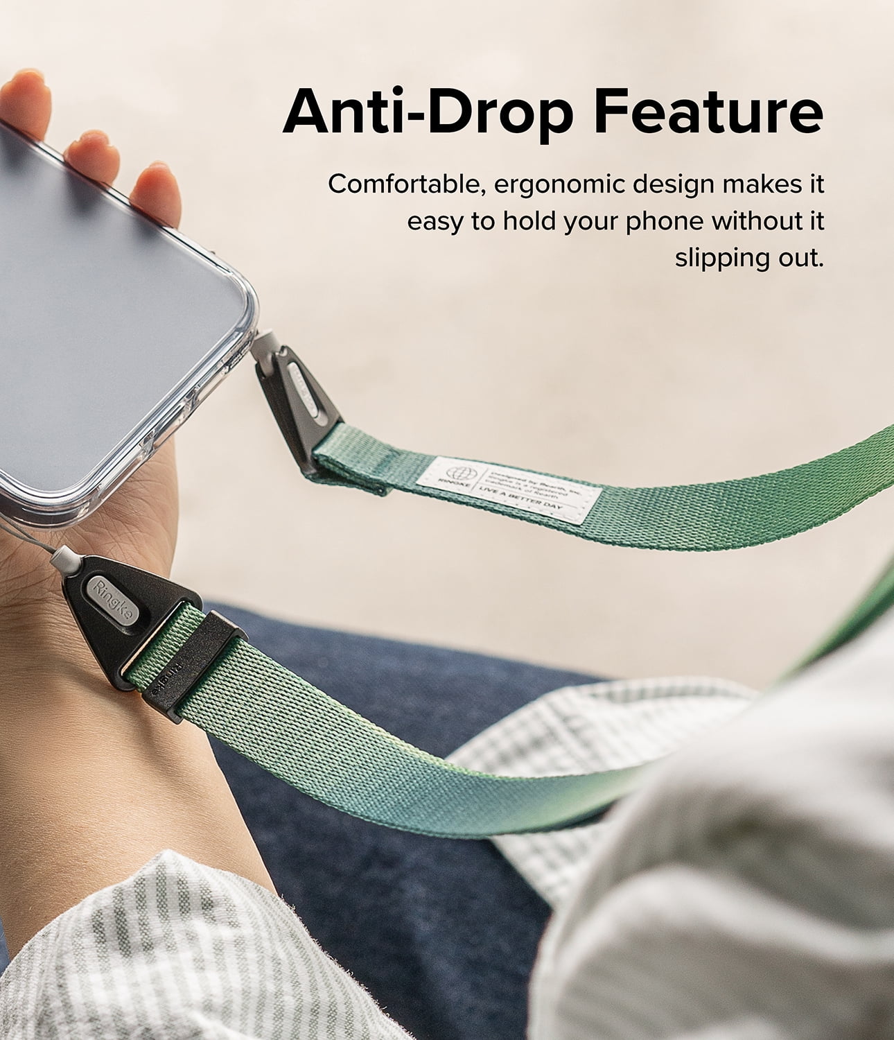 Ringke Shoulder Strap [Phone Lanyard] for Camera and Phone Strap, Designed For iPhone 17 Case Adjustable Sturdy Universal Crossbody Strap - Forest