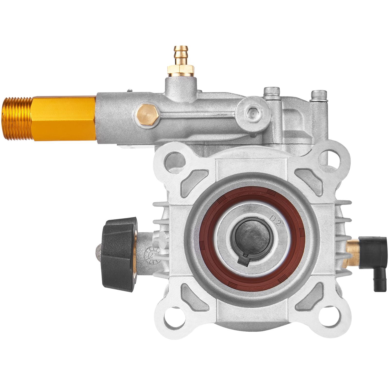 Pressure Washer Pump 2500-3400 PSI, 2.5 GPM, SAE Bolt Pattern, Maintenance-Free, Horizontal Replacement Pump for Gas Pressure Washer