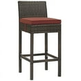 thumbnail image 1 of Modway Tabouret de Bar en Rotin et Aluminium de 30 Po avec Conduit en Brun/rouge Cassis, 1 of 3