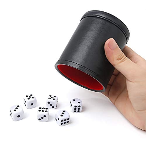 Copa de Dados Profesional Forrada de Fieltro - con 6 Dados Silenciosos para el Juego de Delta-shop Delta-shop