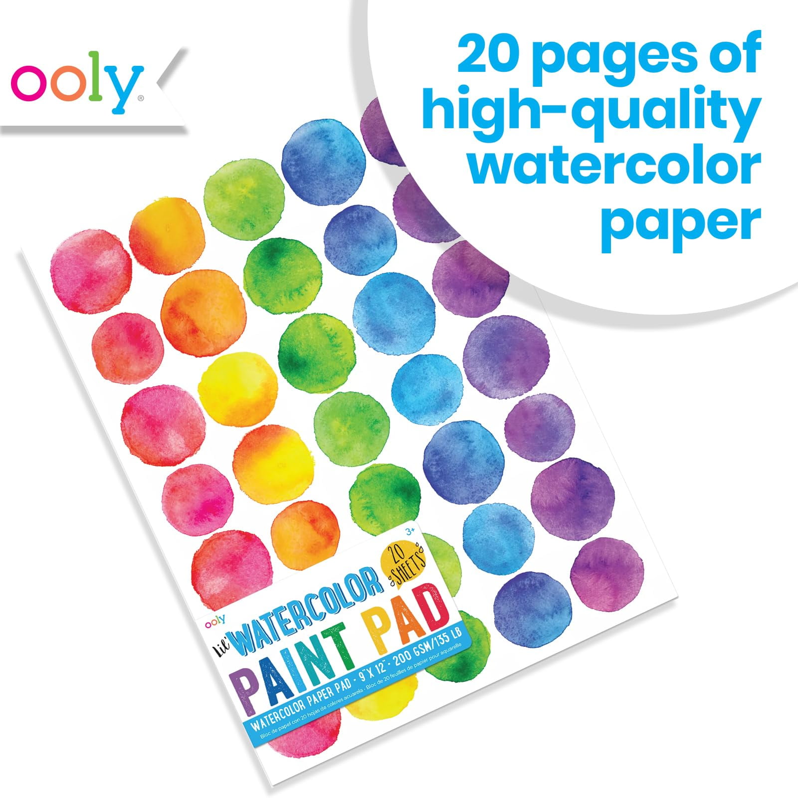 OOLY Lil' Watercolor 36-Piece Painting Set, Essential Kids Art Kit