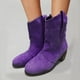 thumbnail image 3 of NECHOLOGY Botas Mujer Adulto Femenino Zapatos Botines de mujer Zapatos casuales Botas de estilo retro Botines cómodos Botas de mujer de tacón bajo sin cordones de tamaño (Purple, 6.5), 3 of 5
