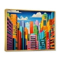 thumbnail image 2 of Designart "Miami Cityscape Pop Art painting III" Cityscapes Floater Framed Wall Decor, 2 of 7