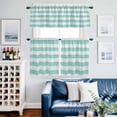 thumbnail image 2 of Aqua Striped Kitchen Curtains Sets for Windows 24 Inch Length, Rustic Farmhouse Stripes Rod Pocket Window Treatments Tier Curtains and Valances Set for Bedroom/Bathroom, 2 of 8