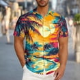 thumbnail image 2 of ZCFZJW 3D Novelty Print Hawaiian Shirts for Men Trendy Summer Tropical Palm Tree Beach Vacation Collared Tees Shirt Lightweight Regular Fit Cotton T-Shirts Tops Multicolor#16 S, 2 of 6