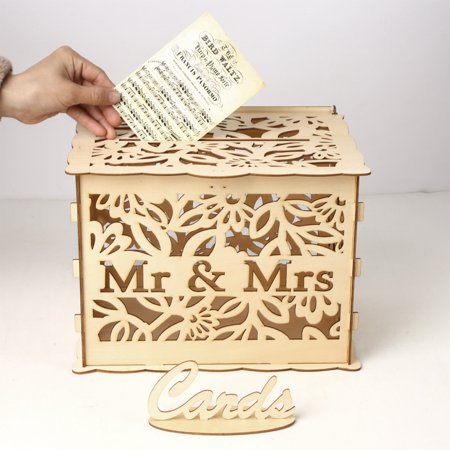 Wedding Card Post Wooden Box Collection Gift Card Boxes with Lock Weddings Decor | Walmart Canada