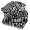 Gingham Check Chair Pad Set of Four, Black and White