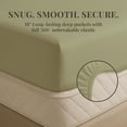 thumbnail image 6 of Sacred Thread Rayon Derived from Bamboo Sheets Twin XL Size, 18'' Deep Pocket Cooling Sheets for Hot Sleepers, 4 PC Cooling Sheets (Twin XL Size) (Light Olive), 6 of 9