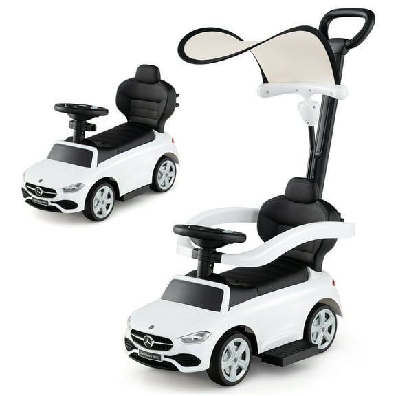 Costway Kids Ride on Push Car Mercedes-Benz Licensed 3-in-1 Sliding Car White