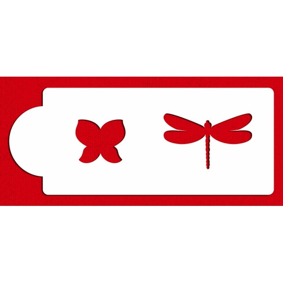 Designer Stencils Butterfly Dragonfly - Three Dimensional Cake Stencil, Beige/semi-transparent