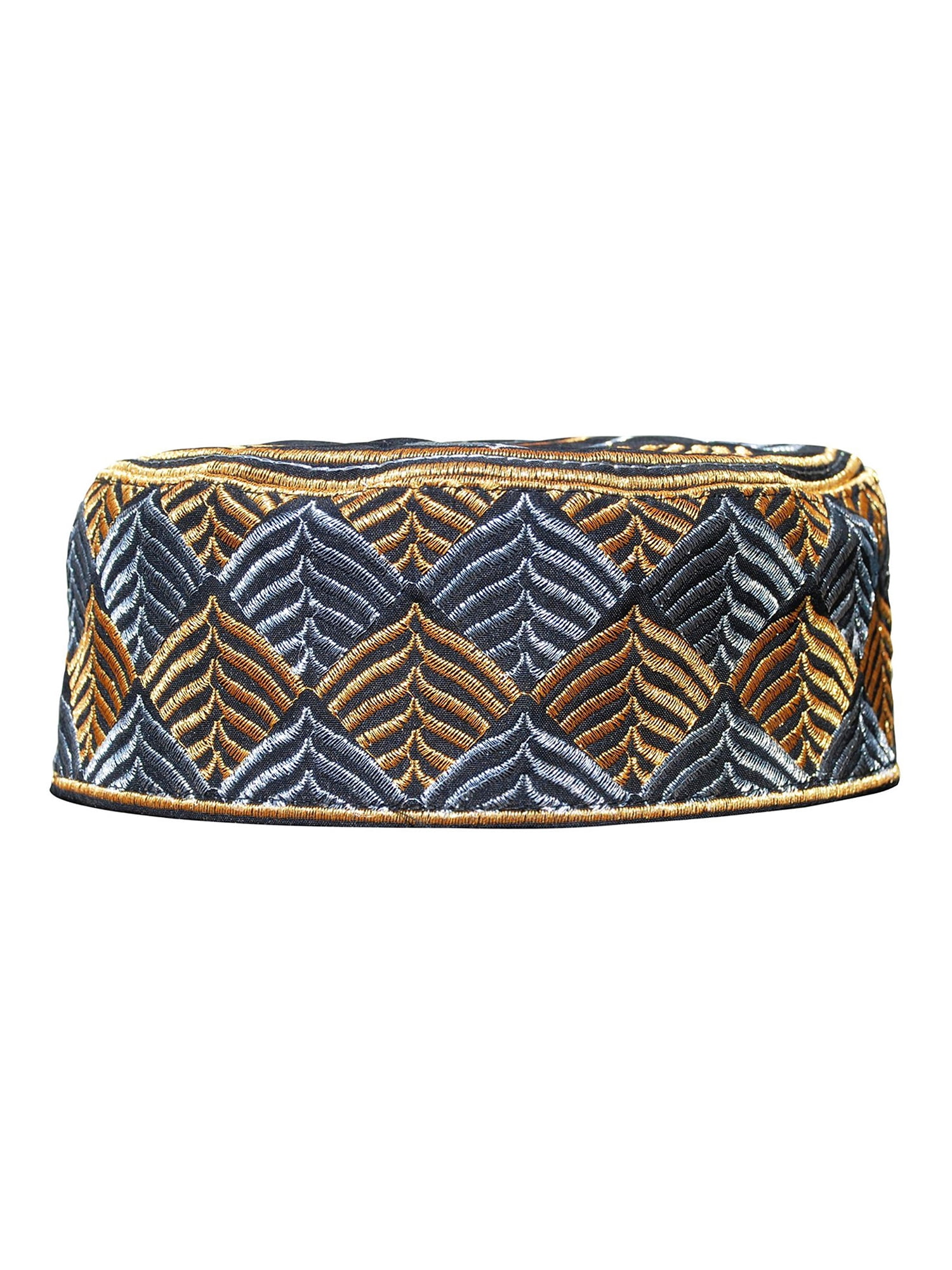 Black Silver Gold Embroidery Semi-rigid 