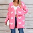 thumbnail image 4 of Amidoa Long Sleeve Women Sweater Cardigan Valentines Pink Long Knit Pockets Heart Cardigans Womens Sweaters Cardigan M, 4 of 9
