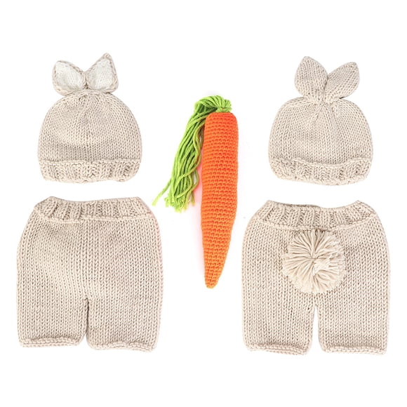 Traje de conejo de tres piezas para fotografía infantil, ropa para fotos de bebés recién nacidos