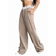 thumbnail image 3 of Spring and Autumn Women'S Wide-Leg Pants High Waist Business Casual Work Pants Khaki L, 3 of 9