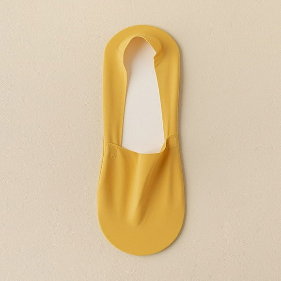 Nvzi-c Chaussettes Invisibles pour Hommes Antidérapantes Décontractées Coupe Basse Bateau Lot de 10, Jaune