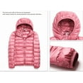 thumbnail image 5 of Women's Short Down Coat Packable Puffer Jacket With Hooded Winter Ultra Light Outerwear, 5 of 7