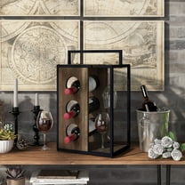 Aberdour 3-Bottle Wood Wine Rack, Reclaimed Oak