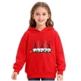thumbnail image 1 of Haut à Manches Longues Rouge, Chandail à Capuche Imprimé de Noël, 1 of 6