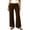 Brown, variant on Womens Linen Pants Women Plus Size Wide Leg Cigarette - Frayed Hem Work Pink XXXL